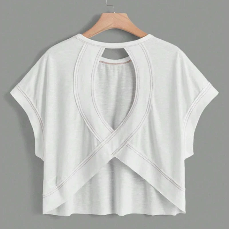 Solid White Backless Tee