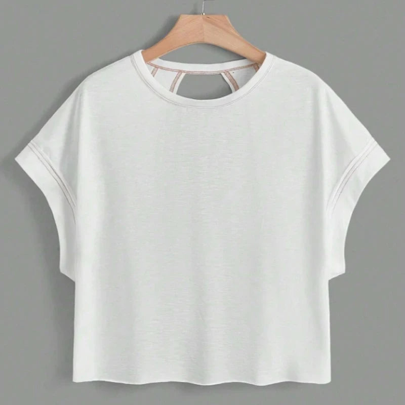 Solid White Backless Tee