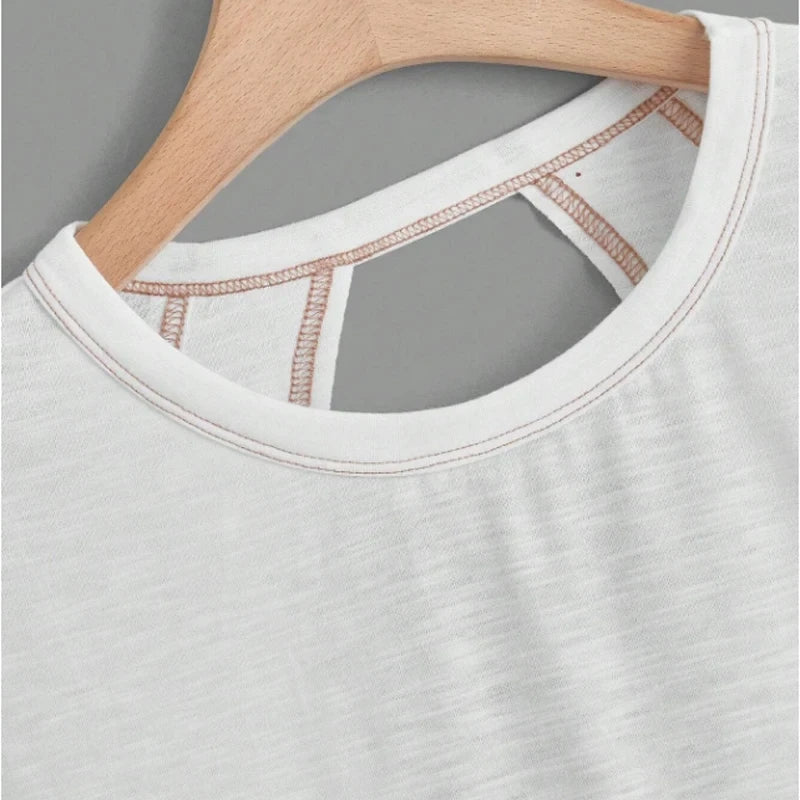 Solid White Backless Tee