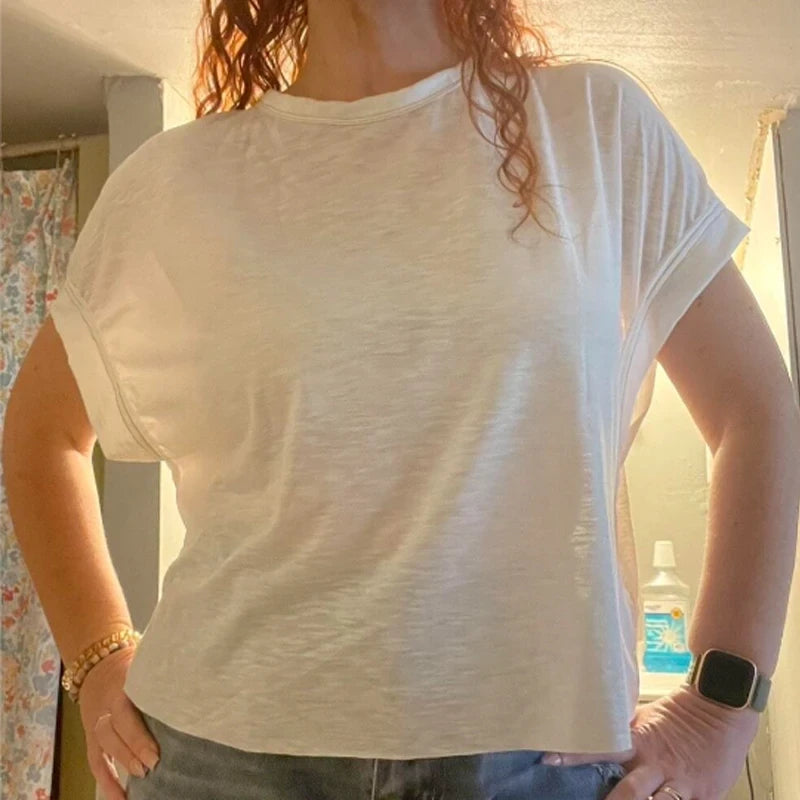 Solid White Backless Tee